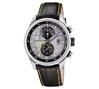 Festina Timeless Chronograph Leather Strap Grey Dial Quartz F20695-4 Mens Watch