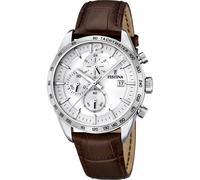Festina Timeless Chronograph Leather Strap Silver Dial F16760-1 Mens Watch
