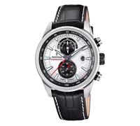 Festina Timeless Chronograph Leather Strap Silver Dial F20695-1 Mens Watch