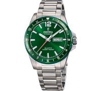 Festina Titanium Date F20698/3 Men's 43 mm Quartz Watch - Green Dial, Day-Date, Full Titanium, 100 m
