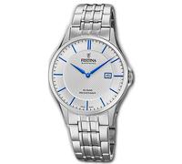 Festina Uomo Orologio F20005/2 Acciaio da Polso Swiss Made Argento UF20005/2