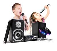 FestiNight Set karaoke LTC STAR4, amplificatore 2 x 75 W, 2 ingressi e 2 microfoni canali, USB Bluetooth, gioco di luce BALL6