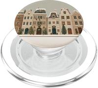 Festiva strada innevata della città - Gingerbread Village Design PopSockets PopGrip per MagSafe