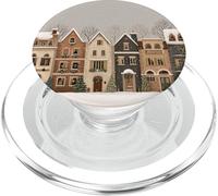 Festiva strada innevata della città - Gingerbread Village Design PopSockets PopGrip per MagSafe