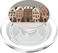 Festiva strada innevata della città - Gingerbread Village Design PopSockets PopGrip per MagSafe