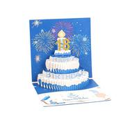 Festival Biglietto Auguri Compleanno in Soddisfatto Birthday Popup Cake con Scintille Visualizza Un Mestiere Carta qualità