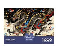 Festival del grande drago sopra il tempio della montagna Puzzle in Legno Impermeabile DIY Puzzles Da 1000 Pezzi Per Adulti Colorati Per Decorazioni Domestiche