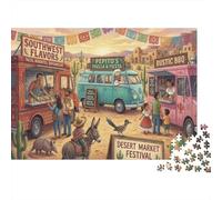 Festival del mercato nel deserto Puzzle 1000 Pezzi,Cartone Di Qualità,Sfida Impossibile,Gioco Educativo,Idea Regalo,Antistress,Decorazione Casa,Adulti E Ragazzi,dai 14 Anni 52x38cm