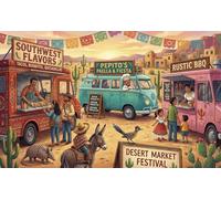 Festival del mercato nel deserto Puzzle 1000 Pezzi,Gioco Educativo,Sfida Impossibile,dai 14 Anni,Adulti E Ragazzi,Cartone Di Qualità,Decorazione Casa,Idea Regalo,Antistress 70x50cm