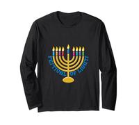 Festival delle Luci Hanukkah Menorah Maglia a Manica