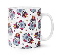Festival Gufo Motivo 284ml Tazza - Divertente Rosa Viola Animale Carino Uccello