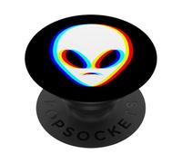 Festival musicale EDM Alien Head Trippy Vaporwave Techno Rave PopSockets PopGrip Adesivo