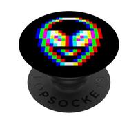 Festival musicale EDM Alien Head Trippy Vaporwave Techno Rave PopSockets PopGrip Adesivo
