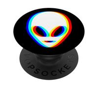 Festival musicale EDM Alien Head Trippy Vaporwave Techno Rave PopSockets PopGrip Adesivo