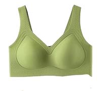 Festivalment/Curvera Jelly Bra Push Up,Plus Size Wireless Bras, Full Coverage Everyday Sport T-Shirt Brassiere (Green,5XL)