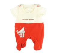 Festive 1st First Christmas Winter Baby Girls Boys Neonati Neonati Vestiti Neonati Carrozzina Culla Sleepwear All in One Velour Pagliaccetto & T-Shirt Outfit Footies Babygrow Tutina Topo Crema Rosso