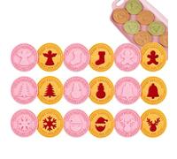 Festive 3D Christmas Cookie Stamp Baking Mold, 9 Embossed Holiday Designs | Biscuit Press Cutters Greetings for Parties Exchanges Dessert Trays Homemade Seasonal Treats Kitchen