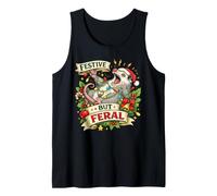 Festive But Feral Opossum Christmas Funny Canotta