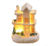 Festive - Casa natalizia da tavolo, con luci LED, 10 cm (302 e 302 E) | Luce LED calda, per interruttore a batteria, costruzione in resina, dimensioni 10 cm, display da tavolo festivo