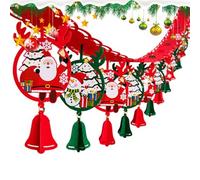 Festive Christmas Banner Garland - 300cm Colorful Window Decoration, Santa Snowman Banner Garland | Holiday Bunting for Home DIY, Office, School, Church, Restaurant, Living Room, Bedroom, Fireplace