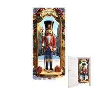 Festive Christmas Door Cover, Reusable Holiday Photo Backdrop