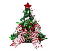 Festive Decor - Tabletop Centerpiece Ornament, Small Bedside Nightstand Display, Bow Detail, Soft Velvet Fabric, Vibrant Red White Green, Perfect For School Dorm Room Ornament