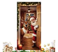Festive Door Backdrop Banner 90x180cm Front Porch Tapestry | 2D Flat Festive Print Design | Home Apartment Farmhouse Living Room, Game Room Photography Background Celebration Wall Coveri