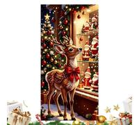 Festive Door Backdrop Banner 90x180cm Front Porch Tapestry | 2D Flat Festive Print Design | Home Apartment Farmhouse Living Room, Game Room Photography Background Celebration Wall Coveri