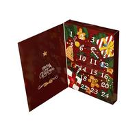 Festive Gift Calendar - Holiday Countdown Box for Celebrations | Paper Construction with 24 Fillable Compartments, Creative Surprise Organizer, Decorative Storage Display, Fun Seasonal Activity