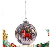 Festive Globe - Christmas Ball Decoration, Cute Animal Hanging Accent, Winter Display for Office Wreath Staircase Garden Entryway Mantel Study Wall Window Sill Backyard Front Door Setup