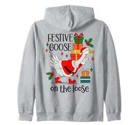 Festive Goose on The Loose Christmas Duck Xmas Holiday Goose Felpa con Cappuccio