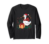 Festive Goose Santa Hat Christmas Spirit Maglia a Manica