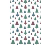 Festive Holiday Green & Brown Pine Trees 6" x 9", Notebook 120 Pages