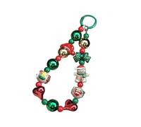 Festive Holiday Phone Chain, Adorable Santa Beads, Backpack Charm with Cute Feature, Christmas Bracelet Accessory for Fun Use, Keychain Decor with Trendy Design, Phone Charm for Teens and Family