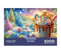 Festive Hot Cocoa with Sweets in Snowy Scene Puzzle Da 1000 Pezzi Christmas Style Divertimento Di Ingegno Per Adulti E Bambini 52x38cm/1000pcs