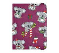 Festive Koala - Porta passaporto natalizio da viaggio, con slot per carte di credito, porta passaporto RFID, in pelle PU, accessori da viaggio per donne e uomini