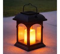 Festive Lights 15cm Luce Lanterna Solare LED Effetto Fiamma Luccicante Ambra