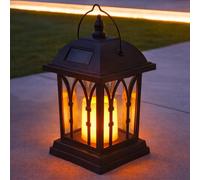 Festive Lights 27cm Lanterna Solare LED Fiamma Ambra Effetto Arredo Giardino