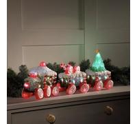 Festive Lights 60 cm, statuetta a LED, in acrilico, multicolore, alimentata a corrente, illuminazione natalizia per interni, decorazione natalizia illuminata, treno, locomotiva (treno natalizio)