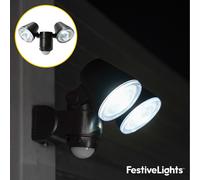 Festive Lights Lampada Faro LED WiFi PIR a Batteria, Nero IP44 Parete