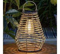 Festive Lights Lampada solare in stile rattan, per esterni, giardino, balcone, terrazza, autoportante, lampada a LED intrecciata (Maris)