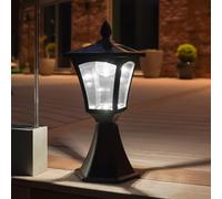 Festive Lights Lampada Solare LED Sicurezza Nera Per Palo IP44 Esterno Giardino