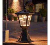 Festive Lights Lampada Solare LED Sicurezza Nera Per Palo IP44 Esterno Giardino