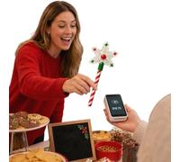 Festive NFC Wand Christmas Contactless Payment Cashier Decor (4) | Candy Stripe ABS Handle Reindeer Snowman Gingerbread Tree Topper Snowflake Gold Star Decor for Retail Cafe Holiday Party (4)