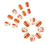 Festive Press On Nails Full Covers Unghie finte del Ringraziamento Unghie artificiali autunnali acriliche unghie a tema