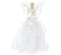 Festive Productions Puntale a Forma di Angelo in Tessuto, Bianco, 23,6x12x8,6 cm