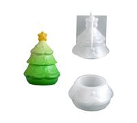 Festive Santa Designs Stampo in silicone per albero di Natale Artigianato Scatola di gioielli in resina Vaso per piante Vaso di immagazzinaggio Forniture per progetti di Natale Decorazione natalizia