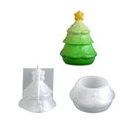 Festive Santa Designs Stampo in silicone per albero di Natale Artigianato Scatola di gioielli in resina Vaso per piante Vaso di stoccaggio Forniture per progetti di Natale Stampo per barattoli