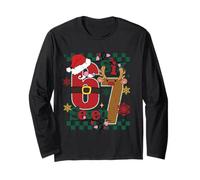 Festive Six Seven Christmas Countdown Santa And Renne Art Maglia a Manica