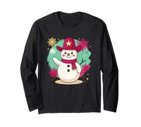 Festive Snowman Allegro Holiday Star Maglia a Manica